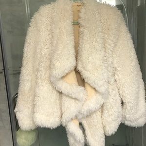 Faux fur cream jacket